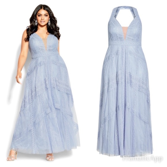 City Chic Dresses & Skirts - NWT CITY CHIC Divine Whimsy Lace Maxi Dress - Whisper Blue